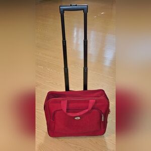 Pacific Coast Rolling Red Carry-onTravel Bag approx  17x15x8"